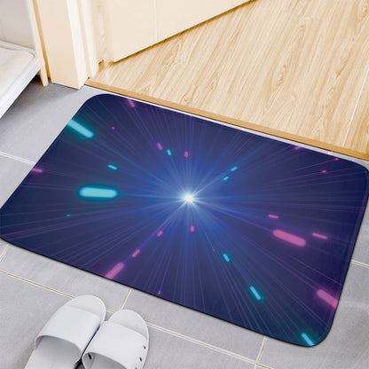 Pink And Teal Lights Speed Print Indoor Door Mat