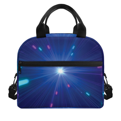 Pink And Teal Lights Speed Print Insulated Lunch Bag