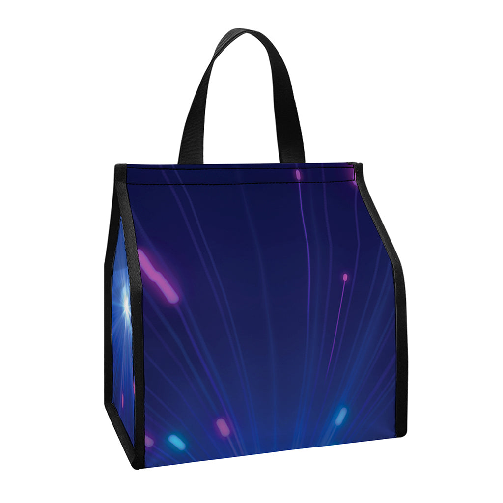 Pink And Teal Lights Speed Print Insulated Lunch Tote