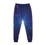 Pink And Teal Lights Speed Print Jogger Pants