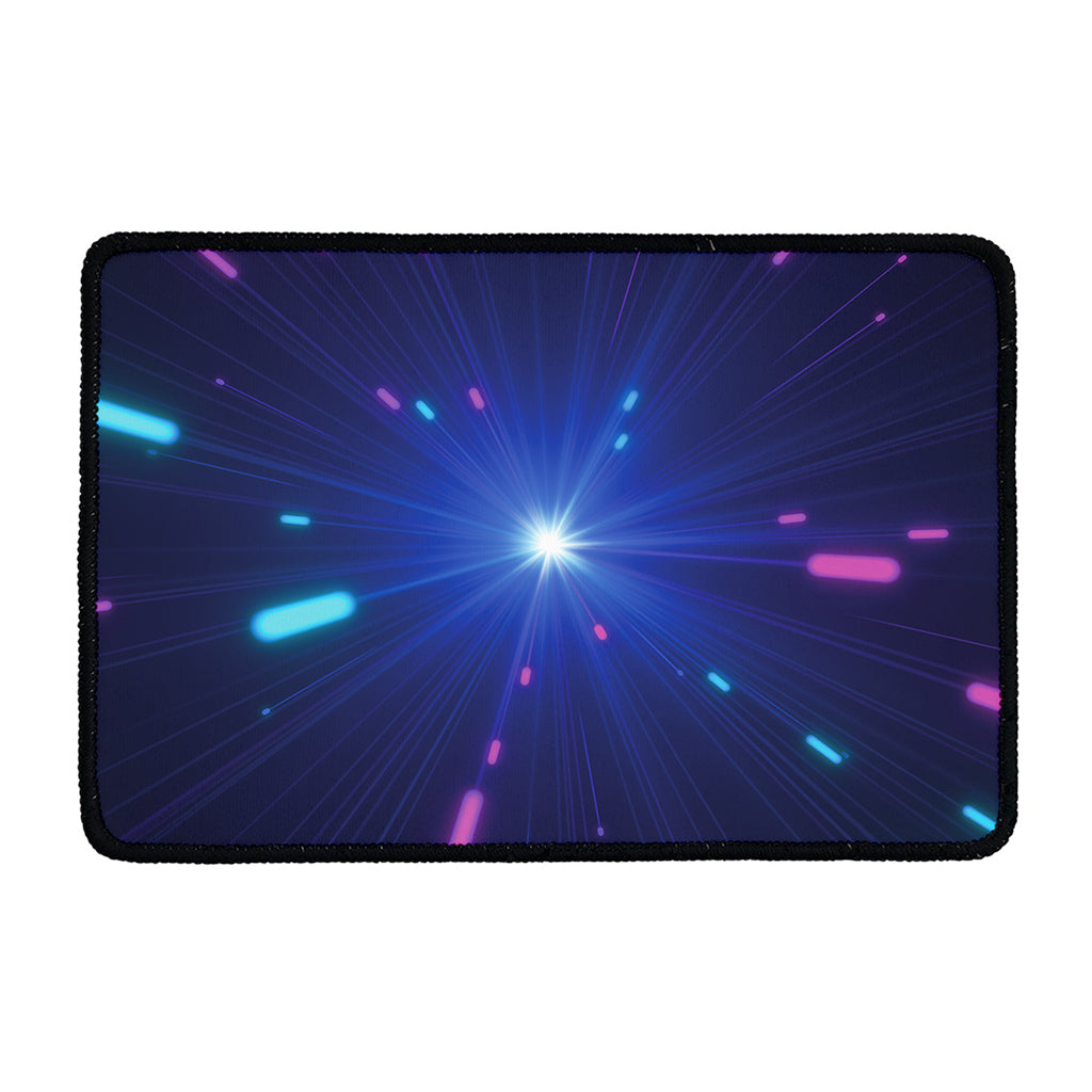 Pink And Teal Lights Speed Print Kitchen Mat