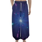 Pink And Teal Lights Speed Print Lantern Pants