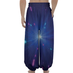 Pink And Teal Lights Speed Print Lantern Pants