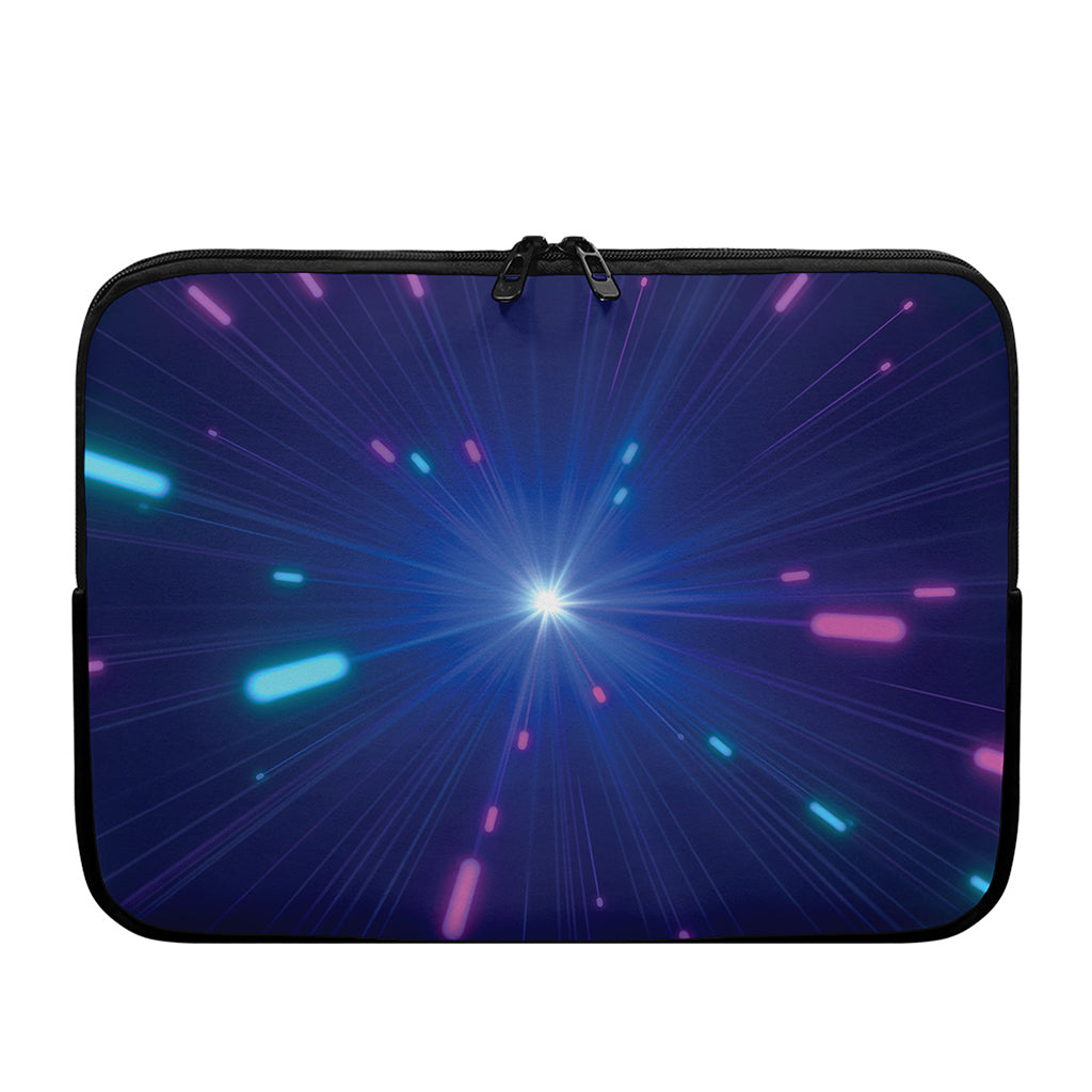 Pink And Teal Lights Speed Print Laptop Sleeve