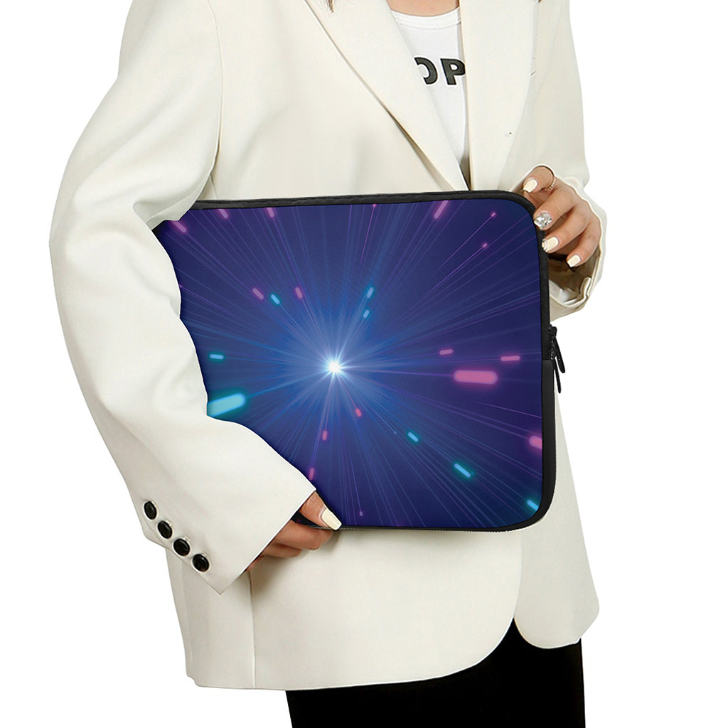 Pink And Teal Lights Speed Print Laptop Sleeve