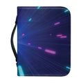Pink And Teal Lights Speed Print Leather Bible Cover