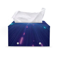 Pink And Teal Lights Speed Print Leather Tissue Box Cover