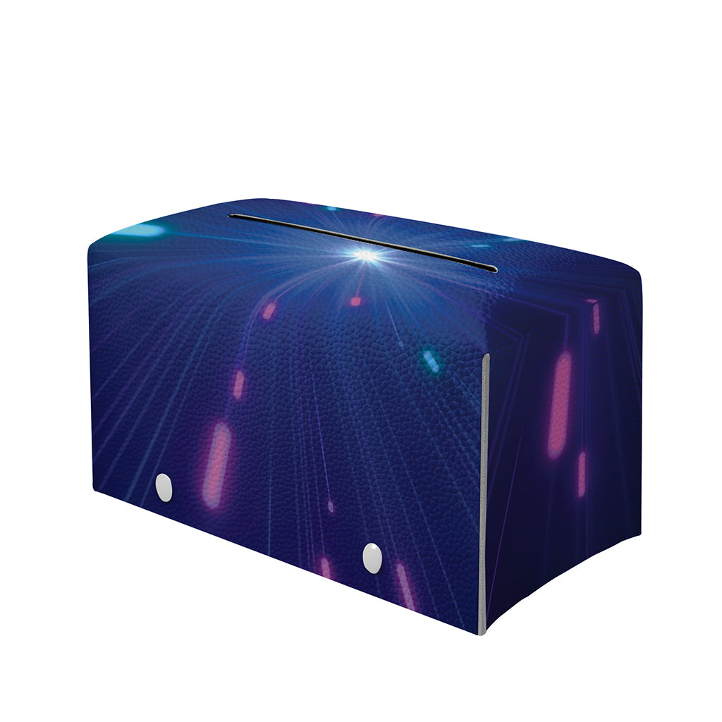 Pink And Teal Lights Speed Print Leather Tissue Box Cover
