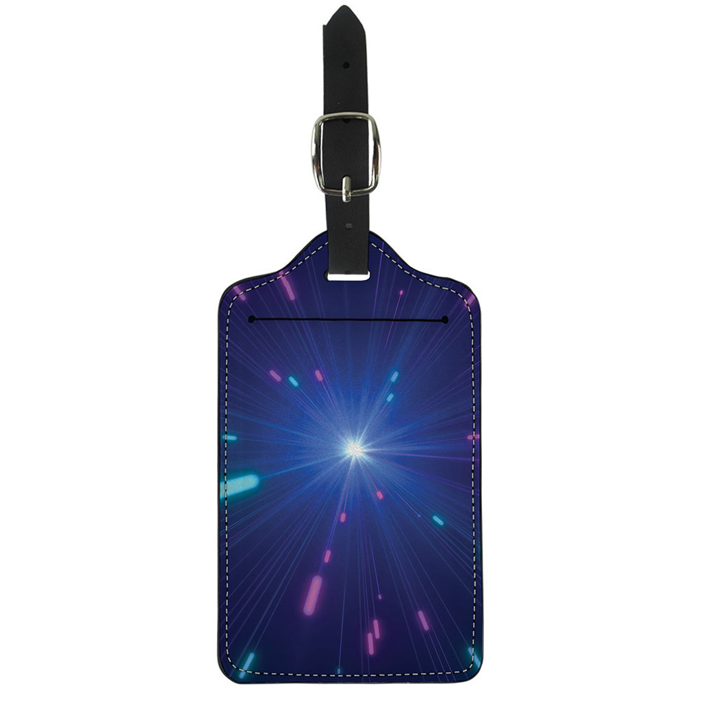 Pink And Teal Lights Speed Print Luggage Tag