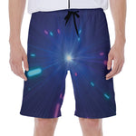 Pink And Teal Lights Speed Print Men's Beach Shorts