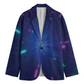 Pink And Teal Lights Speed Print Men's Blazer