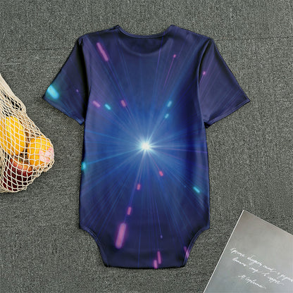Pink And Teal Lights Speed Print Men's Bodysuit