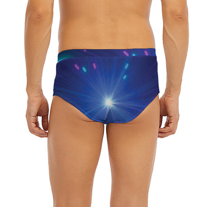 Pink And Teal Lights Speed Print Men's Briefs