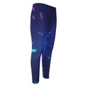 Pink And Teal Lights Speed Print Men's Compression Pants