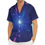 Pink And Teal Lights Speed Print Men's Deep V-Neck Shirt