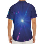Pink And Teal Lights Speed Print Men's Deep V-Neck Shirt