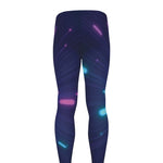 Pink And Teal Lights Speed Print Men's leggings