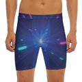 Pink And Teal Lights Speed Print Men's Long Boxer Briefs
