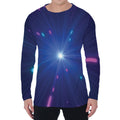 Pink And Teal Lights Speed Print Men's Long Sleeve T-Shirt