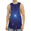 Pink And Teal Lights Speed Print Men's Muscle Tank Top