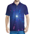 Pink And Teal Lights Speed Print Men's Polo Shirt