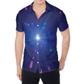 Pink And Teal Lights Speed Print Men's Shirt