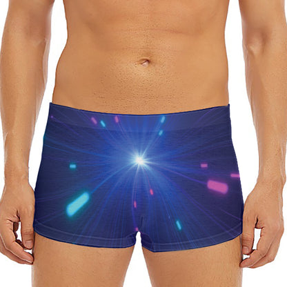 Pink And Teal Lights Speed Print Men's Short Boxer Briefs