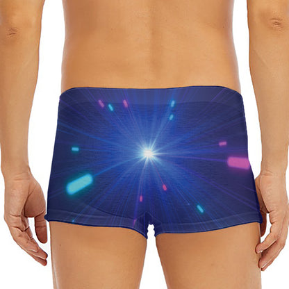 Pink And Teal Lights Speed Print Men's Short Boxer Briefs