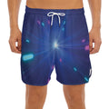 Pink And Teal Lights Speed Print Men's Split Running Shorts