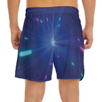 Pink And Teal Lights Speed Print Men's Split Running Shorts