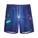 Pink And Teal Lights Speed Print Men's Sports Shorts
