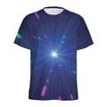 Pink And Teal Lights Speed Print Men's Athletic T-Shirt
