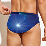 Pink And Teal Lights Speed Print Men's Swim Briefs