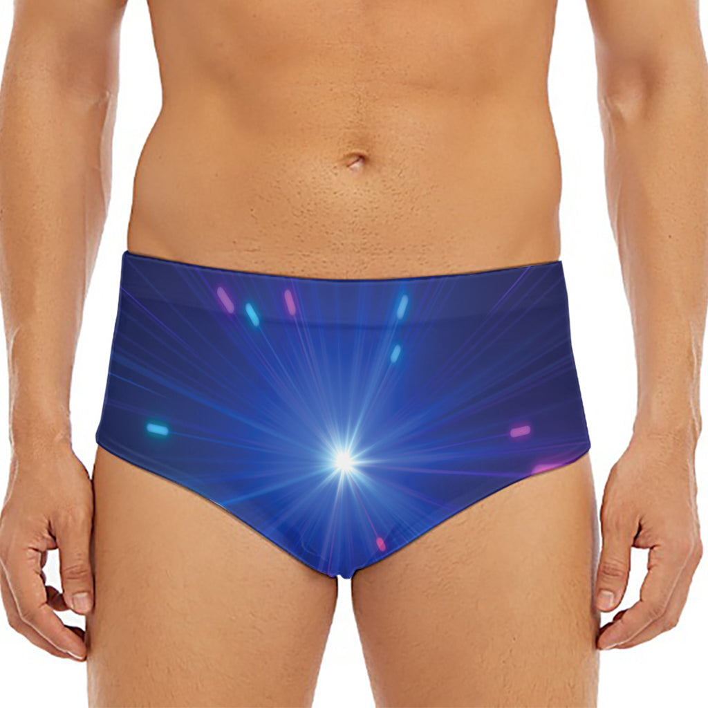 Pink And Teal Lights Speed Print Men's Triangle Swim Briefs