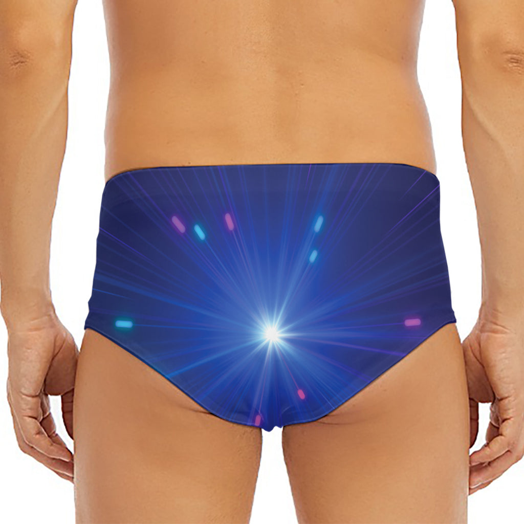 Pink And Teal Lights Speed Print Men's Triangle Swim Briefs