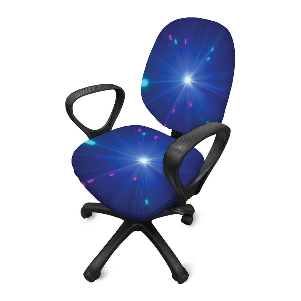 Pink And Teal Lights Speed Print Office Chair Cover