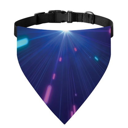 Pink And Teal Lights Speed Print Over The Collar Dog Bandana