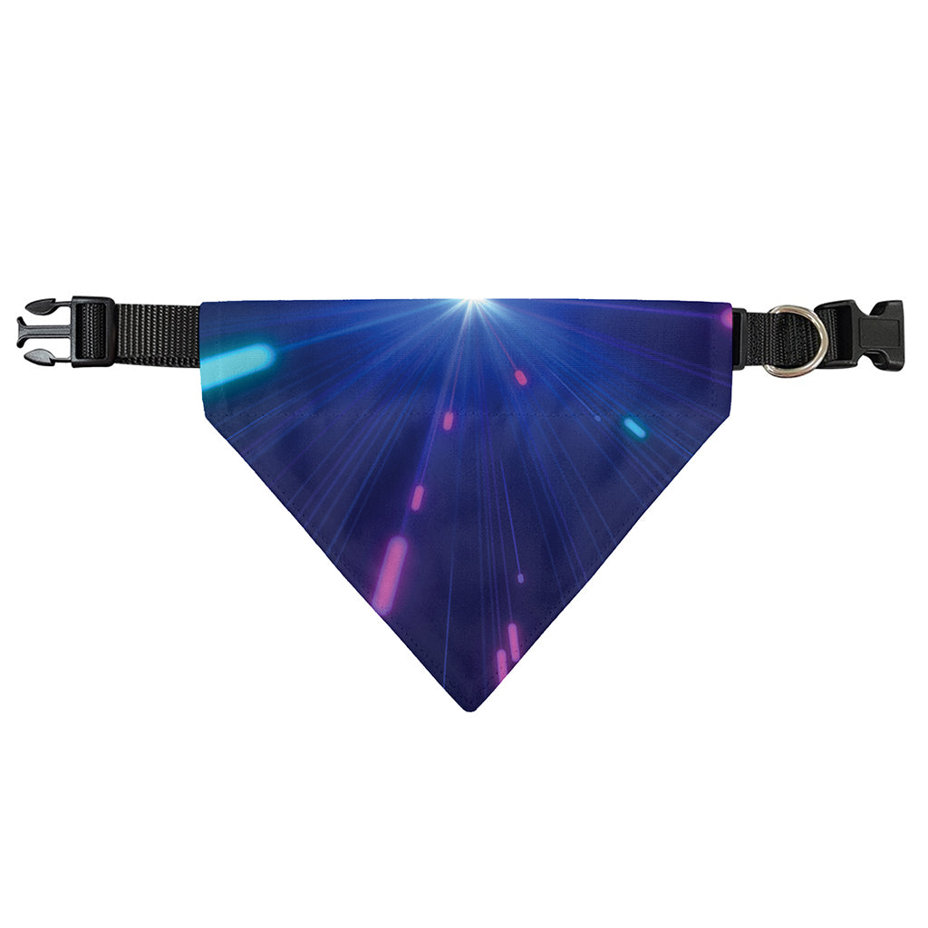 Pink And Teal Lights Speed Print Over The Collar Dog Bandana