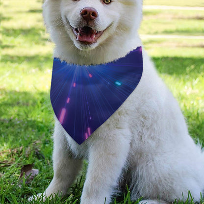 Pink And Teal Lights Speed Print Over The Collar Dog Bandana