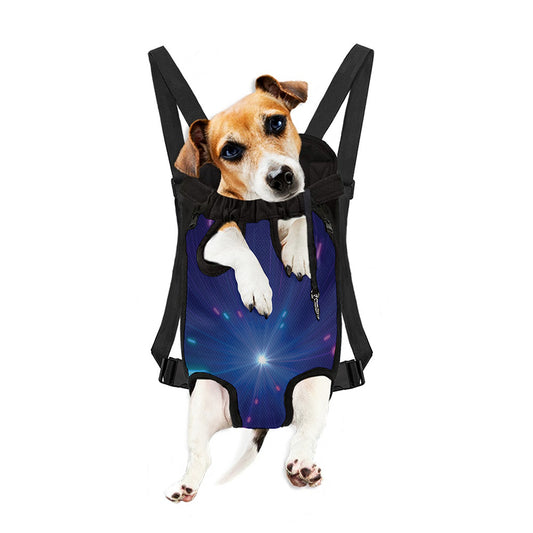 Pink And Teal Lights Speed Print Pet Carrier Backpack