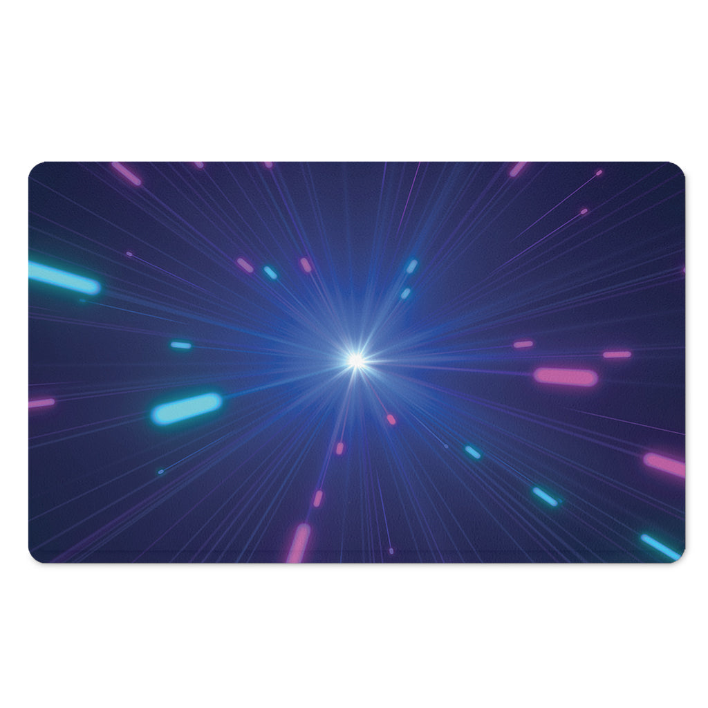 Pink And Teal Lights Speed Print Polyester Doormat
