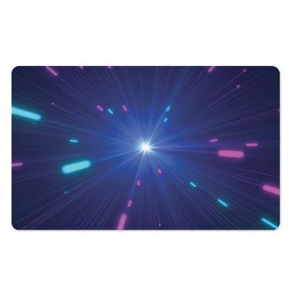 Pink And Teal Lights Speed Print Polyester Doormat