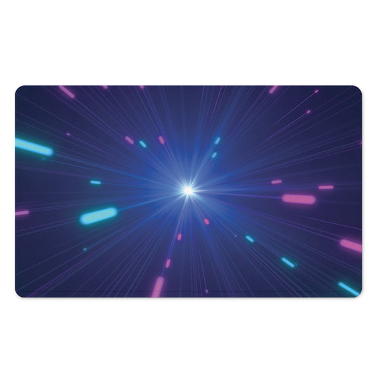 Pink And Teal Lights Speed Print Polyester Doormat