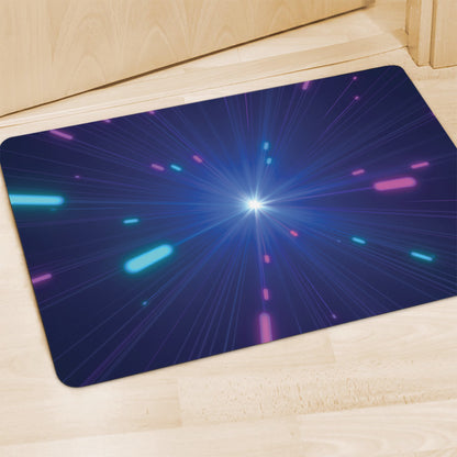 Pink And Teal Lights Speed Print Polyester Doormat