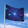 Pink And Teal Lights Speed Print Polyester Flag