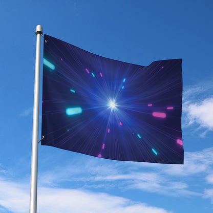 Pink And Teal Lights Speed Print Polyester Flag