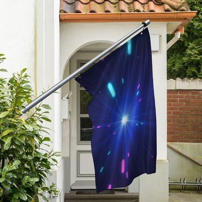 Pink And Teal Lights Speed Print Polyester Flag