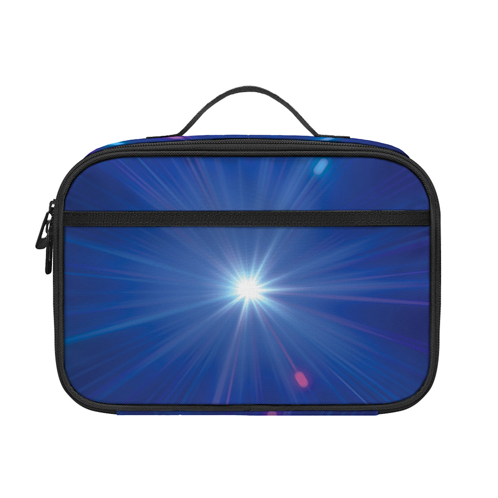 Pink And Teal Lights Speed Print Portable Lunch Bag