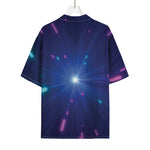 Pink And Teal Lights Speed Print Rayon Hawaiian Shirt