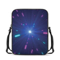Pink And Teal Lights Speed Print Rectangular Crossbody Bag